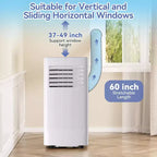 Aire acondicionado portátil 3 en 1 de 10,000 BTU - Enfría hasta 52 m², pantalla LED, control remoto y kit de ventilación para ventana incluidos