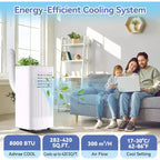 Aire acondicionado portátil 3 en 1 de 10,000 BTU - Enfría hasta 52 m², pantalla LED, control remoto y kit de ventilación para ventana incluidos
