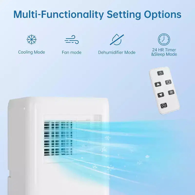 GustoWave Aire Acondicionado Portátil de 10000 BTU para Habitaciones de hasta 450 Sq. Ft. con Temporizador de 24H, Modo de Suspensión