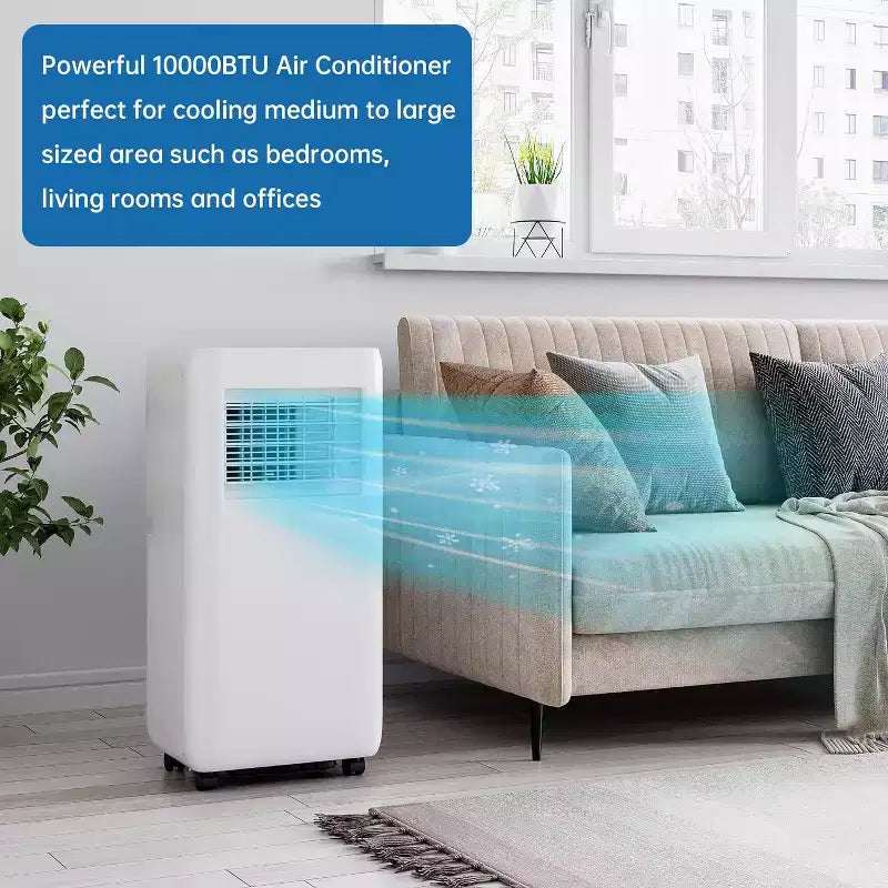 GustoWave Aire Acondicionado Portátil de 10000 BTU para Habitaciones de hasta 450 Sq. Ft. con Temporizador de 24H, Modo de Suspensión