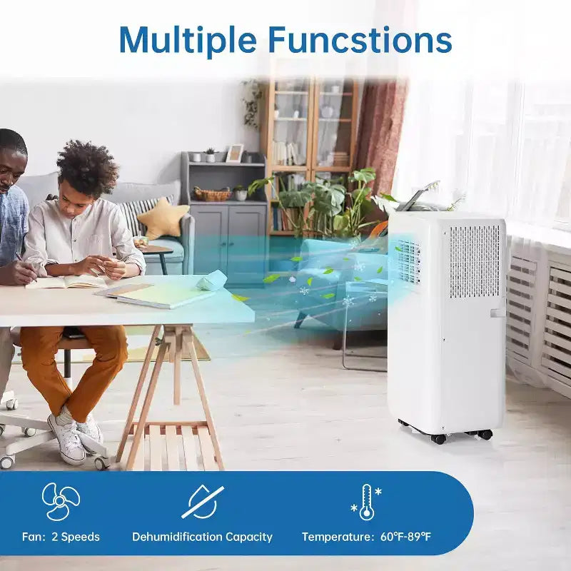 GustoWave Aire Acondicionado Portátil de 10000 BTU para Habitaciones de hasta 450 Sq. Ft. con Temporizador de 24H, Modo de Suspensión