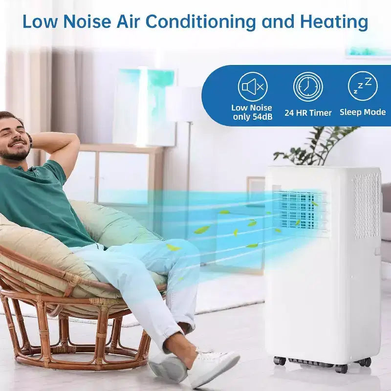 GustoWave Aire Acondicionado Portátil de 10000 BTU para Habitaciones de hasta 450 Sq. Ft. con Temporizador de 24H, Modo de Suspensión
