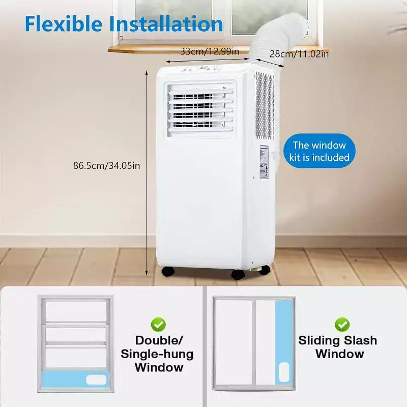 Acondicionador de aire portátil 3 en 1 GustoWave de 10000 BTU para habitaciones de hasta 450 pies cuadrados, para uso doméstico y de oficina