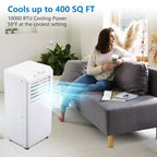 Acondicionador de aire portátil 3 en 1 GustoWave de 10000 BTU para habitaciones de hasta 450 pies cuadrados, para uso doméstico y de oficina