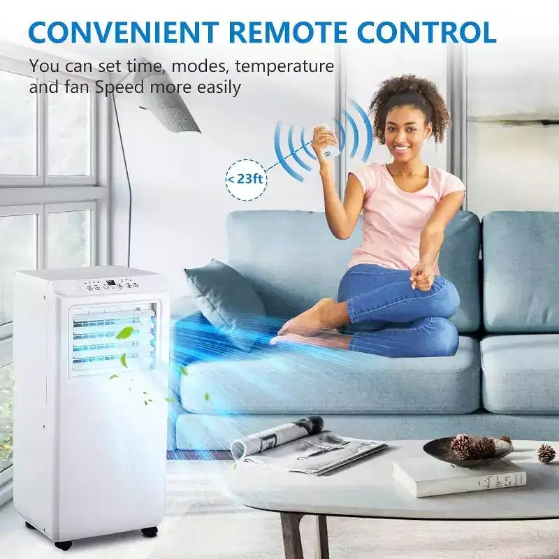 Acondicionador de aire portátil 3 en 1 GustoWave de 10000 BTU para habitaciones de hasta 450 pies cuadrados, para uso doméstico y de oficina