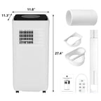 Aire Acondicionado Portátil GustoWave de 10000 BTU para Habitaciones de hasta 450 Pies Cuadrados con Temporizador de 24H, Modo de Suspensión, Tapa Negra