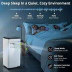 Aire Acondicionado Portátil GustoWave de 10000 BTU para Habitaciones de hasta 450 Pies Cuadrados con Temporizador de 24H, Modo de Suspensión, Tapa Negra
