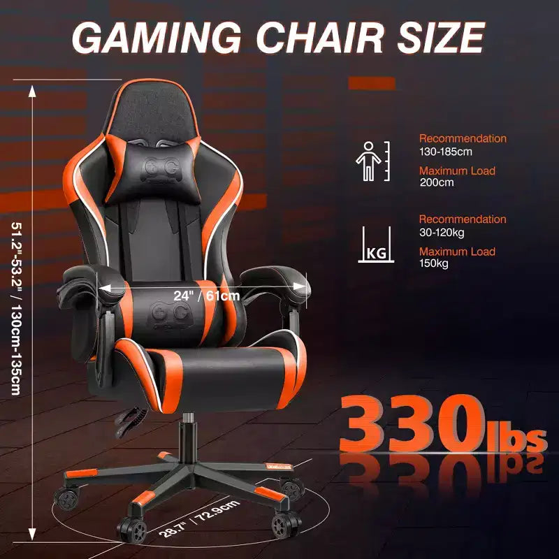 Silla de oficina ejecutiva de cuero KERDOM, silla de oficina ergonómica de respaldo alto con soporte lumbar y reposabrazos acolchados