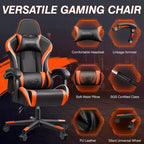 Silla de oficina ejecutiva de cuero KERDOM, silla de oficina ergonómica de respaldo alto con soporte lumbar y reposabrazos acolchados
