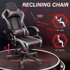 Silla de oficina ejecutiva de cuero KERDOM, silla de oficina ergonómica de respaldo alto con soporte lumbar y reposabrazos acolchados