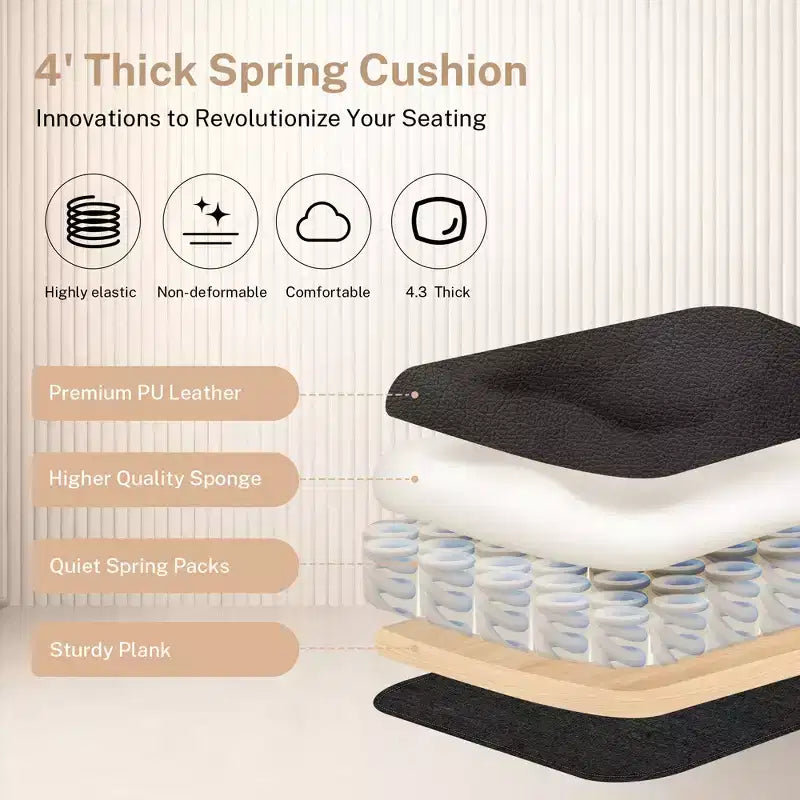 Silla de oficina ejecutiva de cuero KERDOM, silla de oficina ergonómica de respaldo alto con soporte lumbar y reposabrazos acolchados