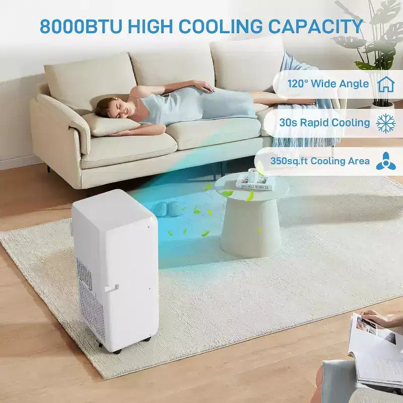 Acondicionador de aire portátil GustoWave 3 en 1 de 10000 BTU, enfría hasta 42 m² para el hogar, la oficina y el dormitorio