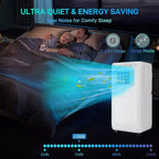Acondicionador de aire portátil GustoWave 3 en 1 de 10000 BTU, enfría hasta 42 m² para el hogar, la oficina y el dormitorio