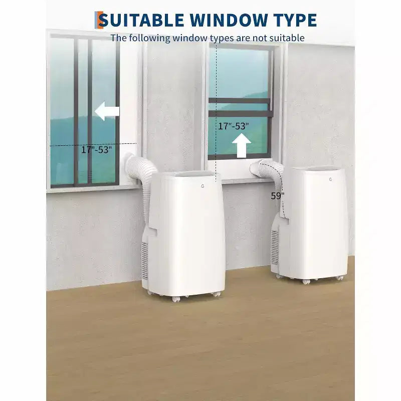 Aire acondicionado portátil 3 en 1 de 14,000 BTU - Enfría hasta 700 pies cuadrados, temporizador de 24 horas, control remoto para dormitorio y oficina