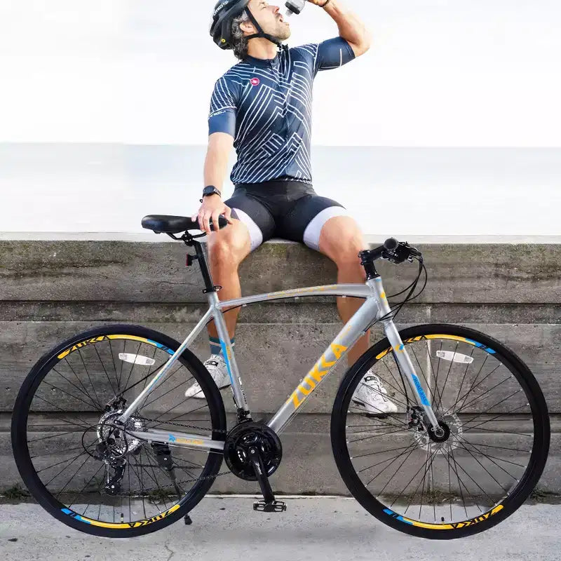 Bicicleta híbrida NAYSAYE 27.5 de 3x8/24 velocidades con frenos de disco y cuadro de aluminio para jóvenes, adultos, hombres y mujeres, ciclismo urbano, 67.32*14.56*39.37