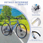 Bicicleta híbrida NAYSAYE 27.5 de 3x8/24 velocidades con frenos de disco y cuadro de aluminio para jóvenes, adultos, hombres y mujeres, ciclismo urbano, 67.32*14.56*39.37