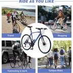 Bicicleta híbrida NAYSAYE 27.5 de 3x8/24 velocidades con frenos de disco y cuadro de aluminio para jóvenes, adultos, hombres y mujeres, ciclismo urbano, 67.32*14.56*39.37