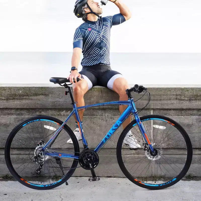 Bicicleta híbrida NAYSAYE 27.5 de 3x8/24 velocidades con frenos de disco y cuadro de aluminio para jóvenes, adultos, hombres y mujeres, ciclismo urbano, 67.32*14.56*39.37
