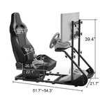 JVNOXK Cockpit de Volante de Carreras Mejorado y Estabilizado, Simulador de Conducción Ajustable (Excluye Freno de Mano, Pedales y Pantalla)