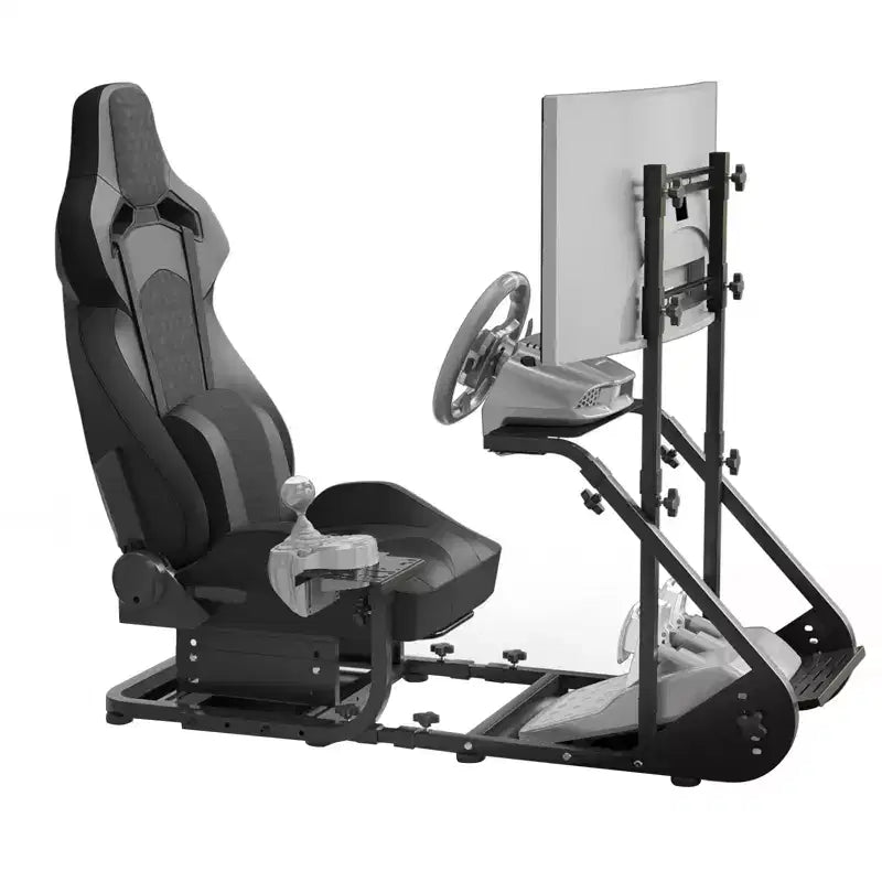 JVNOXK Cockpit de Volante de Carreras Mejorado y Estabilizado, Simulador de Conducción Ajustable (Excluye Freno de Mano, Pedales y Pantalla)