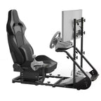 JVNOXK Cockpit de Volante de Carreras Mejorado y Estabilizado, Simulador de Conducción Ajustable (Excluye Freno de Mano, Pedales y Pantalla)