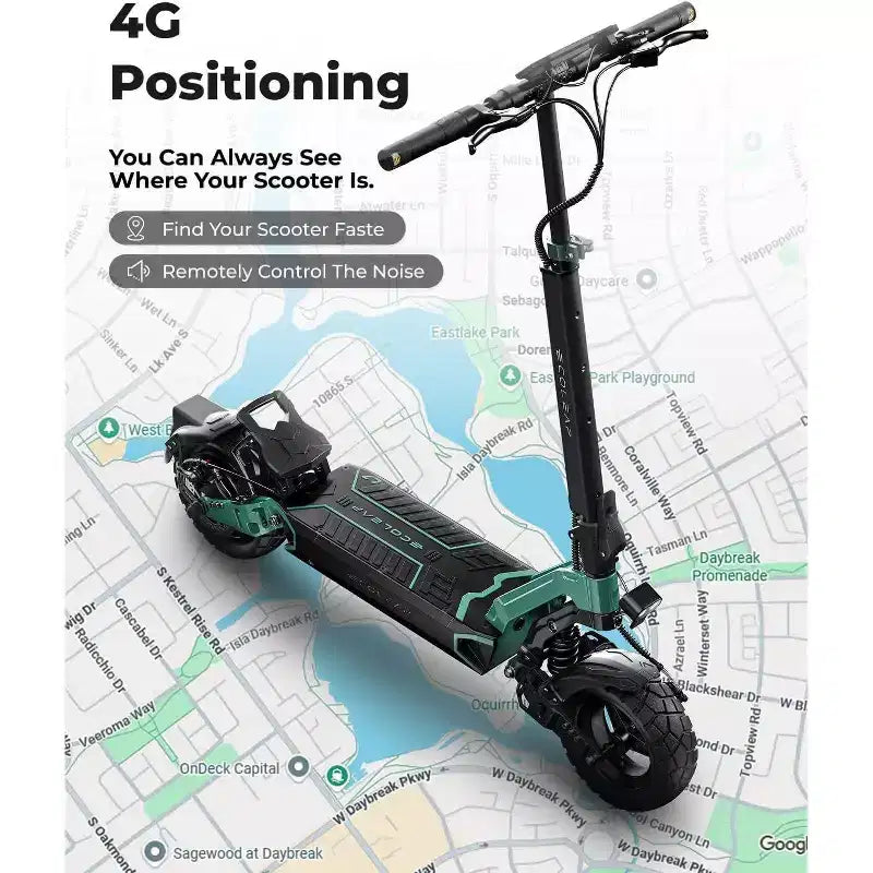 Patinete eléctrico ECOLEAP L7 para adultos, motor pico de 1500 W, 45 km/h, autonomía de 80 km, doble suspensión, frenos de disco delanteros y traseros, certificación UL