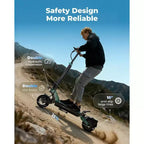 Patinete eléctrico ECOLEAP L7 para adultos, motor pico de 1500 W, 45 km/h, autonomía de 80 km, doble suspensión, frenos de disco delanteros y traseros, certificación UL