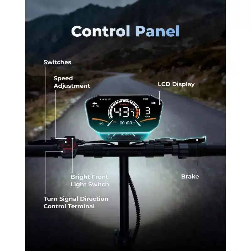 Patinete eléctrico ECOLEAP L7 para adultos, motor pico de 1500 W, 45 km/h, autonomía de 80 km, doble suspensión, frenos de disco delanteros y traseros, certificación UL