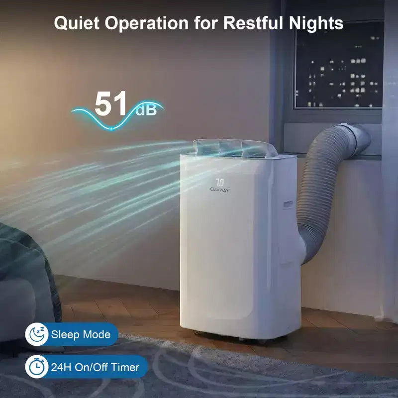 Acondicionador de Aire Portátil Inverter Costway de 15000 BTU con Ventilador, Deshumidificador, Oscilación Automática