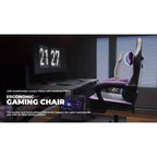Silla Gaming Ergonómica Ora Maison con Reposapiés y Soporte Lumbar de Masaje, Silla de Ordenador Giratoria Ajustable en Altura para Adultos, Capacidad de 136 kg, Morado