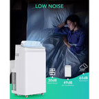 Acekool Aire Acondicionado Portátil 3 en 1 de 12000 BTU, Enfría 51 m², Control Remoto, Oscilación Automática y Temporizador, Blanco