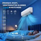 Acekool Aire Acondicionado Mini Split de 9000 BTU y 19 SEER2, Bomba de Calor Inverter Ultra Silenciosa, 115V, Blanco, Kit de Tuberías de 10 pies