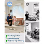 Acekool 9.000 BTU Mini Split Aire Acondicionado con Bomba de Calor, 19 SEER2 Inverter Sin Ductos AC 115V, Montaje en Pared, Kit de Instalación, Blanco