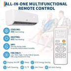 Acekool 12,000 BTU 19 SEER2 Mini Split Aire Acondicionado y Calefactor, Inverter, 208-230V, Blanco, Control Remoto y Temporizador