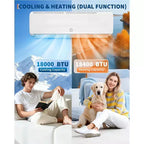 Acekool 18000 BTU 19 SEER2 Mini Split AC Bomba de Calor Inverter 230V, R32, Blanco, Con Kits de Instalación