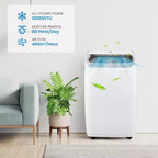 Acondicionador de Aire Portátil 3 en 1 GustoWave de 12000 BTU con Enfriamiento, Varias Velocidades, Modo Suspensión, Oscilación Automática, Control Remoto