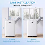 Aire Acondicionado Portátil GustoWave de 12000 BTU con Funciones de Enfriamiento, Deshumidificación y Ventilador para Habitaciones Medianas