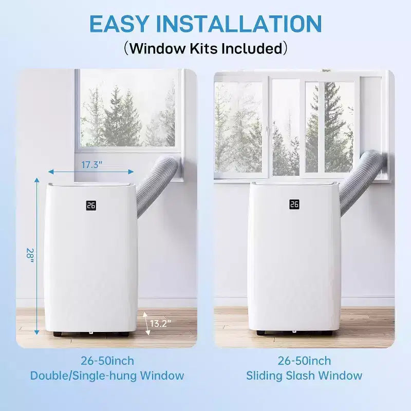 Aire Acondicionado Portátil GustoWave de 12000 BTU con Funciones de Enfriamiento, Deshumidificación y Ventilador para Habitaciones Medianas