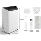 Acondicionador de aire portátil GustoWave de 14.000 BTU con refrigeración, deshumidificación y ventilador, temporizador de 24 horas, enfría hasta 70 metros cuadrados, negro