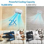Aire Acondicionado Portátil GustoWave, Unidad de Aire Acondicionado de 14000 BTU para Uso en Casa y Oficina, Habitaciones de Hasta 70 m².