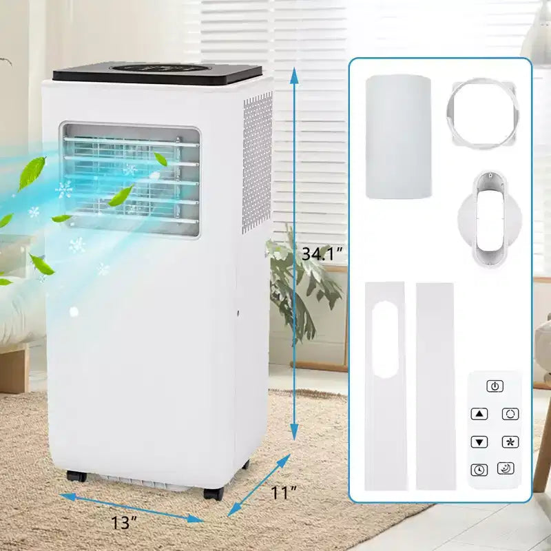 Aire Acondicionado Portátil GustoWave de 8000 BTU, Unidad de CA de Bajo Consumo con Control Remoto, Temporizador de 24 Horas, Habitaciones de hasta 32,5 Metros Cuadrados.