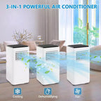Aire Acondicionado Portátil GustoWave de 8000 BTU, Unidad de CA de Bajo Consumo con Control Remoto, Temporizador de 24 Horas, Habitaciones de hasta 32,5 Metros Cuadrados.