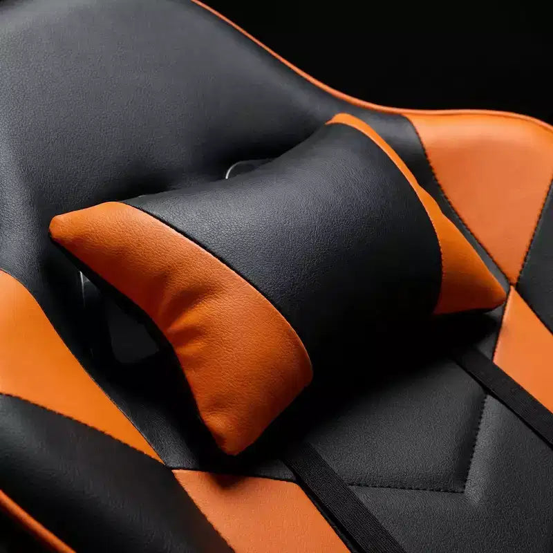 Sillón de Gaming con Reposapiés, Silla Ergonómica para Ordenador con Reposacabezas y Soporte Lumbar, Silla de Juego Transpirable y Ajustable en Altura para Hogar y Oficina