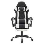 Sillón de Gaming con Reposapiés, Silla Ergonómica para Ordenador con Reposacabezas y Soporte Lumbar, Silla de Juego Transpirable y Ajustable en Altura para Hogar y Oficina