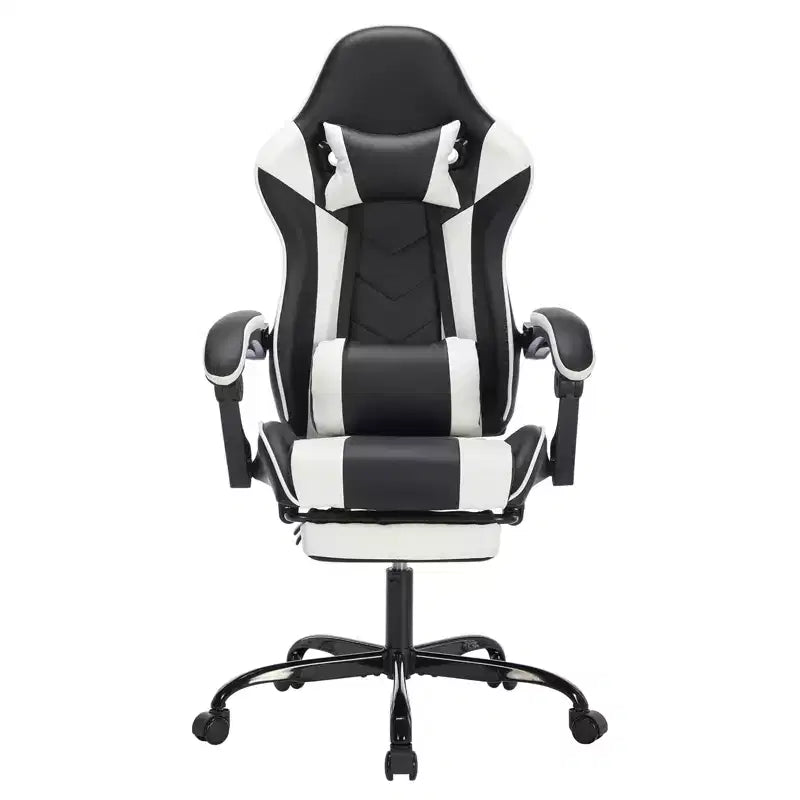 Sillón de Gaming con Reposapiés, Silla Ergonómica para Ordenador con Reposacabezas y Soporte Lumbar, Silla de Juego Transpirable y Ajustable en Altura para Hogar y Oficina