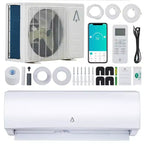 Aire Acondicionado y Calefactor Mini Split Sin Ductos de 9000 BTU Inverter, 19 SEER2, 115V, Compatible con WiFi y Alexa, Autolimpiante, Control Remoto, Enfría 51 m²