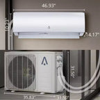 Aire Acondicionado y Calefactor Mini Split Sin Ductos de 9000 BTU Inverter, 19 SEER2, 115V, Compatible con WiFi y Alexa, Autolimpiante, Control Remoto, Enfría 51 m²
