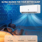 Aire acondicionado y calefactor mini split de 9000 BTU - Sistema inverter sin conductos de 20 SEER2, autolimpiante, WiFi/Alexa/Control remoto, kit de instalación, enfría 450 pies cuadrados, estándar de EE. UU.