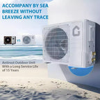 Aire acondicionado y calefactor mini split de 9000 BTU - Sistema inverter sin conductos de 20 SEER2, autolimpiante, WiFi/Alexa/Control remoto, kit de instalación, enfría 450 pies cuadrados, estándar de EE. UU.