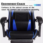 Sillón de oficina y gaming Panipeachy, giratorio de piel sintética, respaldo alto reclinable con reposapiés retráctil para gamers y oficina en casa
